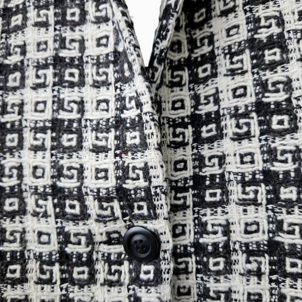 Jones New York Black and Off-white Blazer Wool Blend Thick Textured Size 12 - Picture 7 of 13